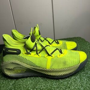 Size 12M- Under Armour Curry 6 "Coy Fish" basketball shoe High Vis Yellow Steph